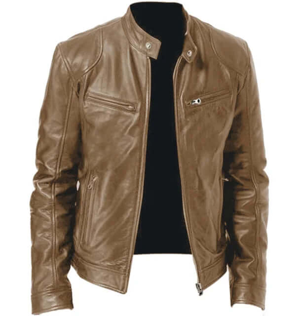 Fashion Men's Vegan Leather Jacket-DESTINY