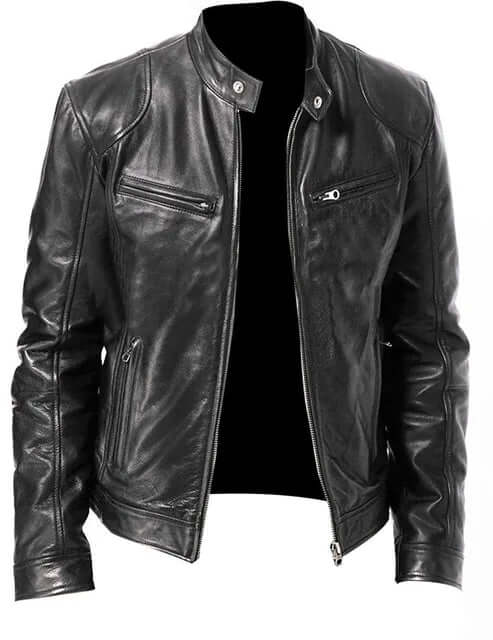 Fashion Men's Vegan Leather Jacket-DESTINY