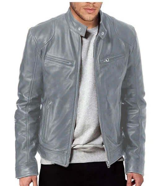 Fashion Men's Vegan Leather Jacket-DESTINY