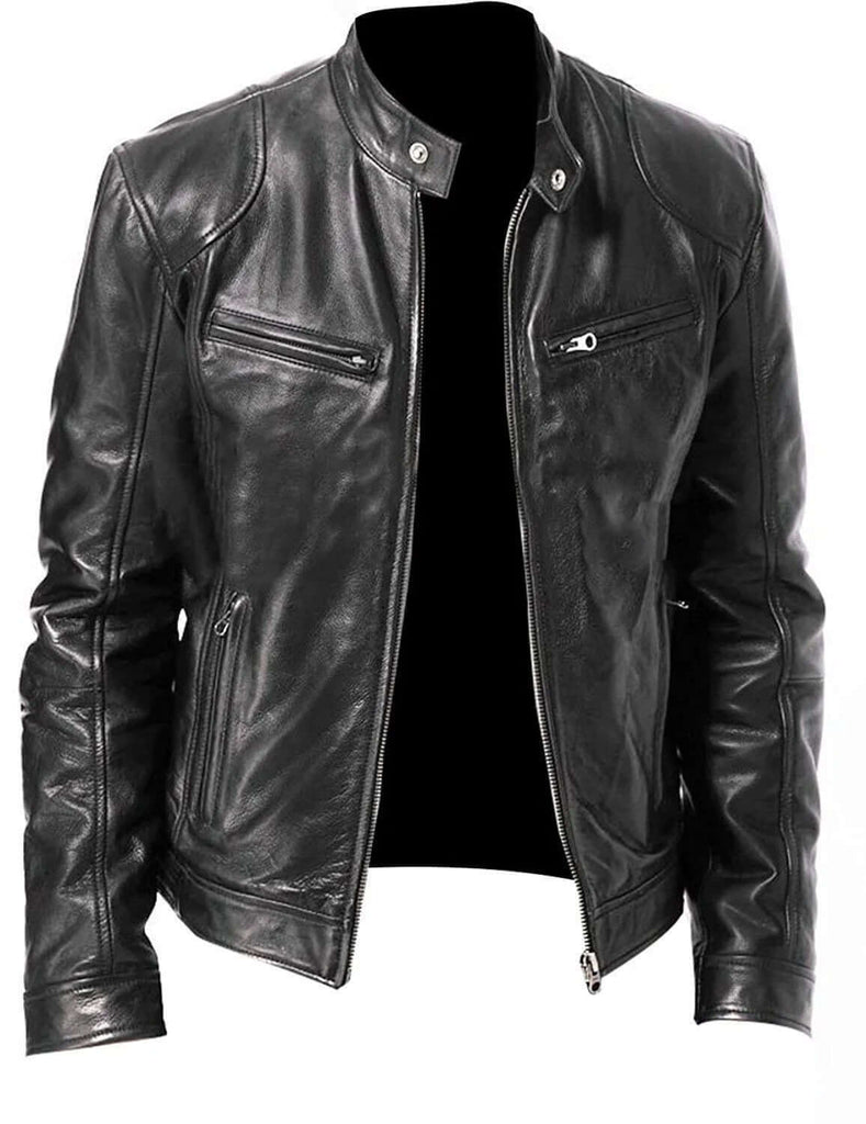 Fashion Men's Vegan Leather Jacket-DESTINY