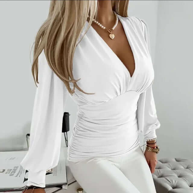 Long Sleeve Shirt V Neck-DESTINY