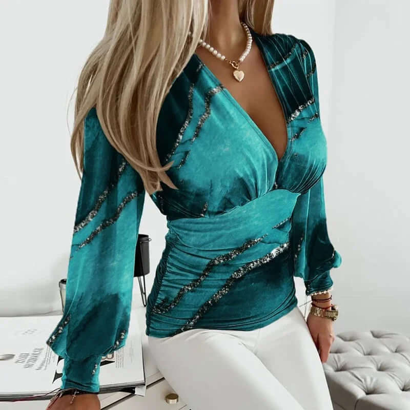 Long Sleeve Shirt V Neck-DESTINY