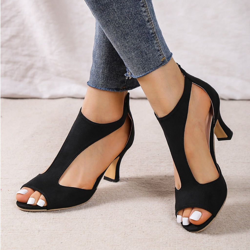 Comfortable PU leather Heels-DESTINY