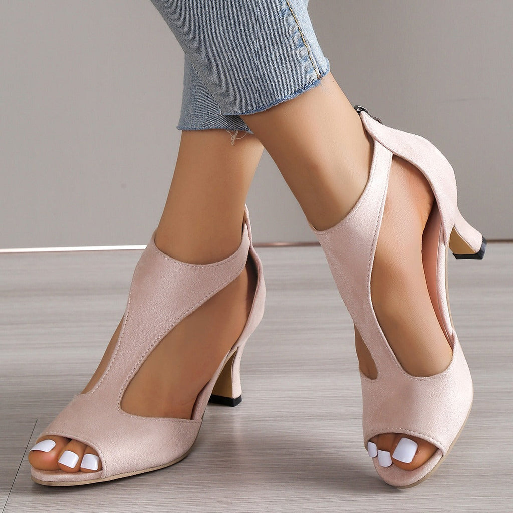 Comfortable PU leather Heels-DESTINY