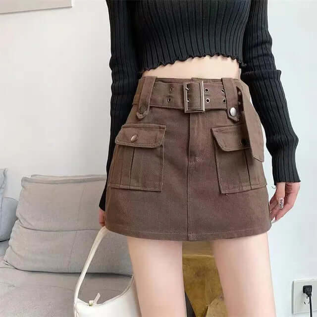 Aria - High-waisted skort with utility pockets-DESTINY