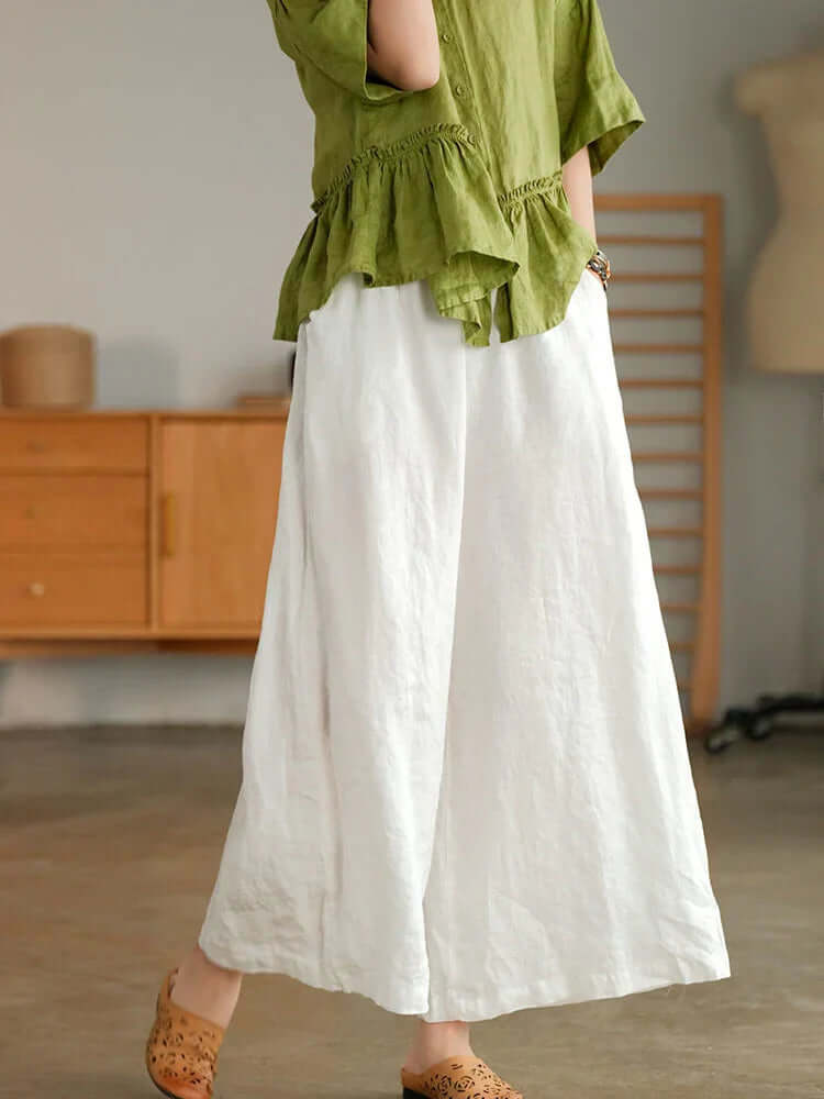 Casual linen-cotton trousers-DESTINY