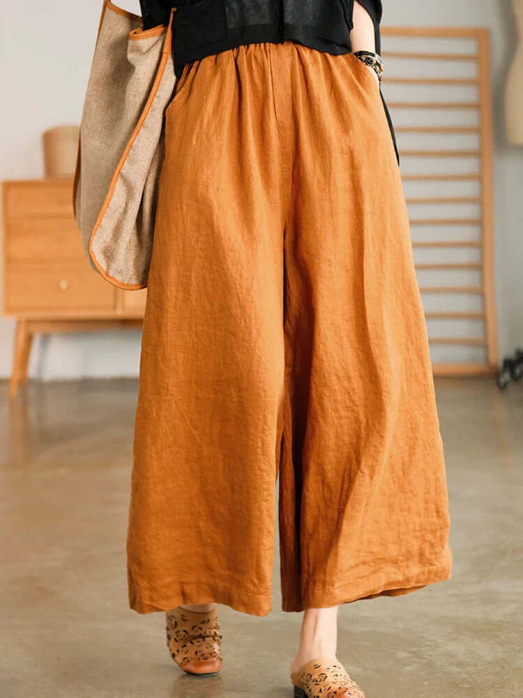 Casual linen-cotton trousers-DESTINY