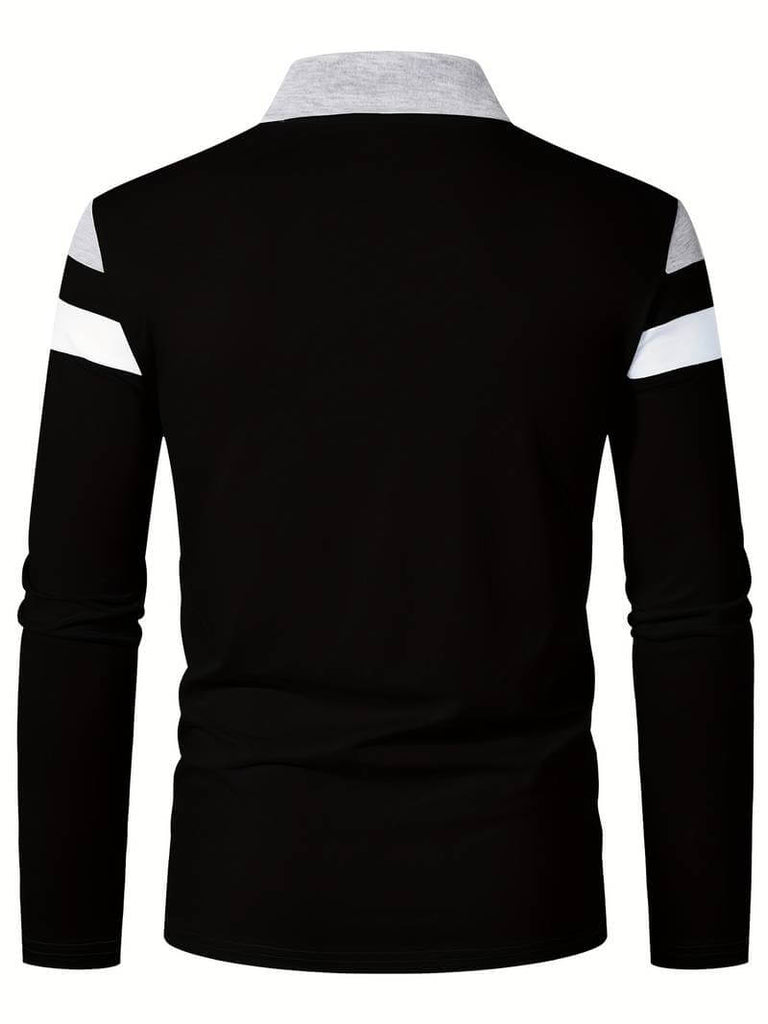 Ethan long sleeve zip polo shirt-DESTINY