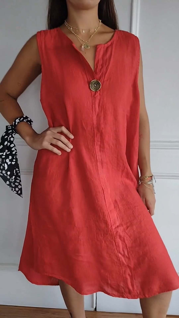 Brielle | Elegant sleeveless dress with V-neck-DESTINY