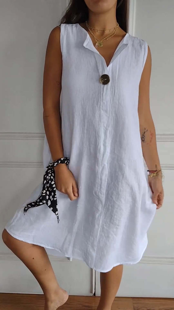 Brielle | Elegant sleeveless dress with V-neck-DESTINY