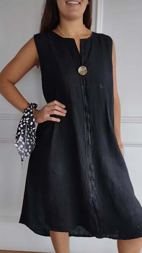 Brielle | Elegant sleeveless dress with V-neck-DESTINY