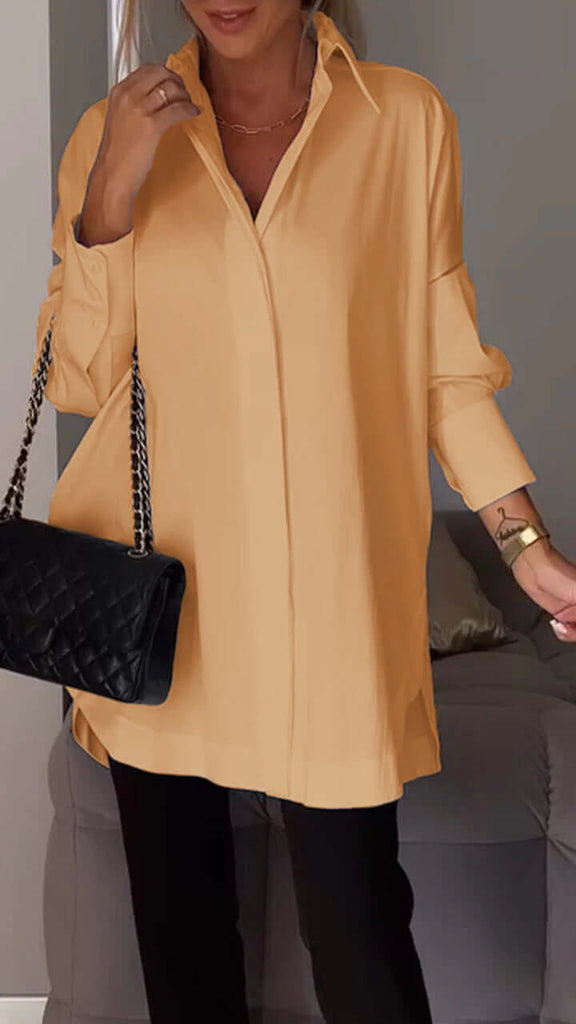 Juliana | Elegant Shirt with Lapel Opening-DESTINY
