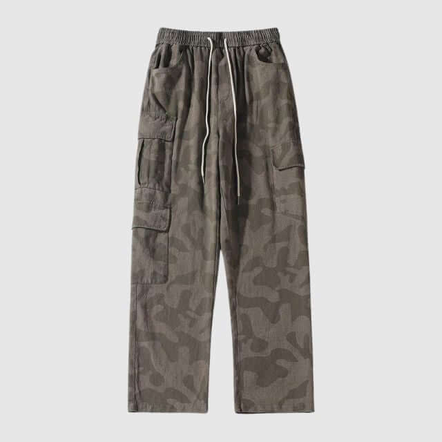 Carson - Casual cargo trousers in camouflage pattern-DESTINY