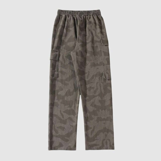 Carson - Casual cargo trousers in camouflage pattern-DESTINY