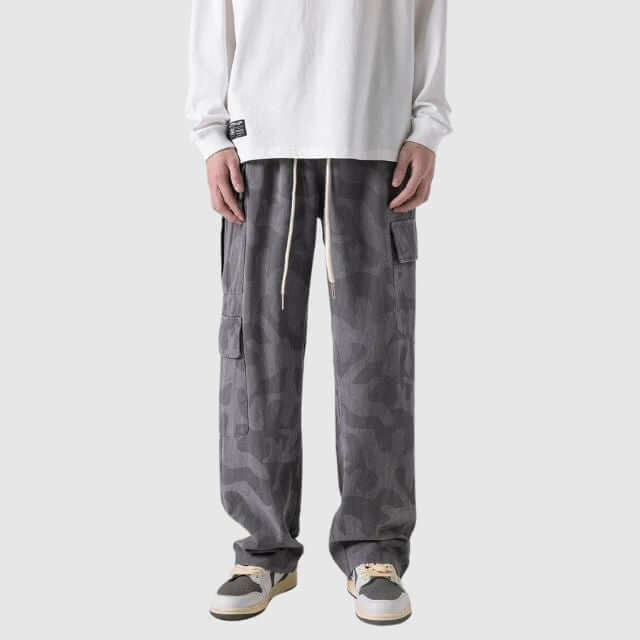 Carson - Casual cargo trousers in camouflage pattern-DESTINY