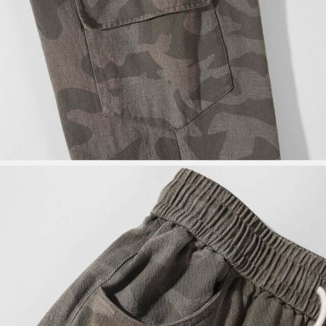 Carson - Casual cargo trousers in camouflage pattern-DESTINY
