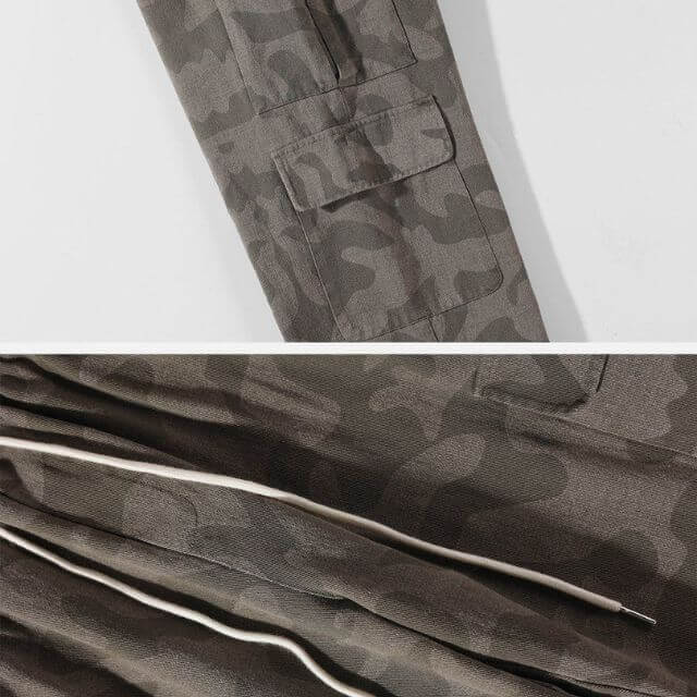 Carson - Casual cargo trousers in camouflage pattern-DESTINY