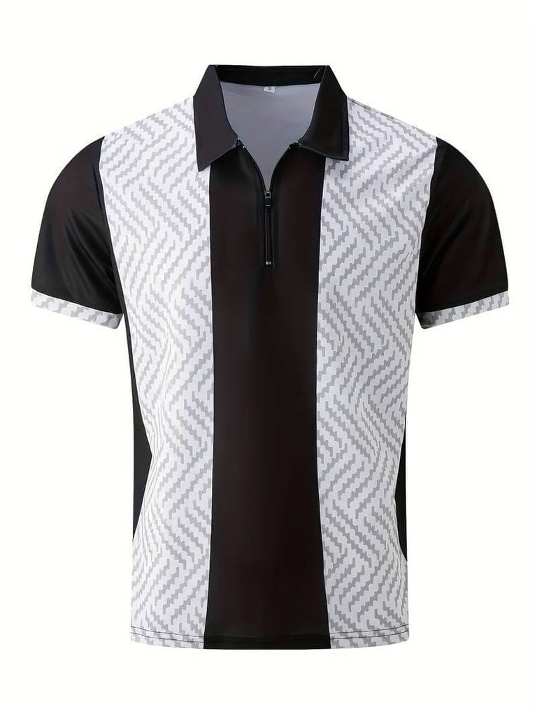 Liam quarter zip color blocked golf shirt-DESTINY