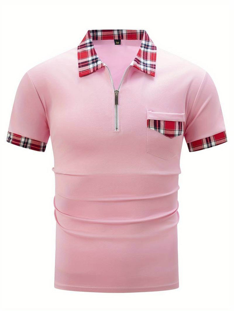 Elijah check shirt with zip and lapels-DESTINY