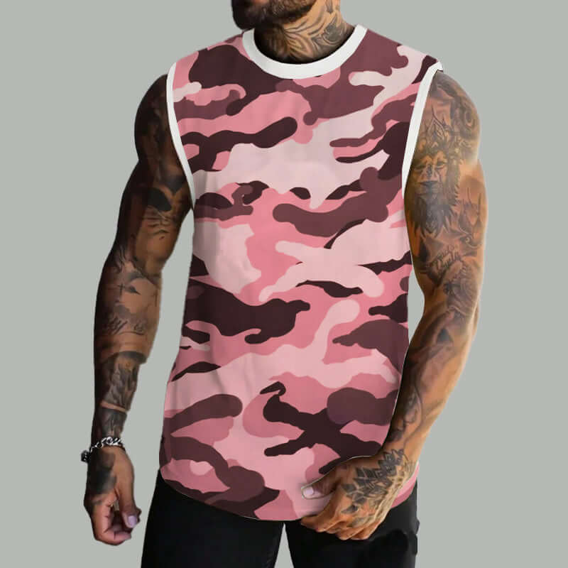 Men's Spring/Summer Printed Regular Fit Crew Neck Vest 11567669YM-DESTINY