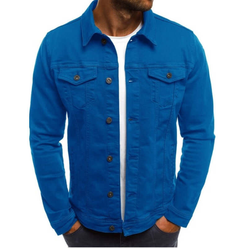 Haris - Coloured denim jacket for men-DESTINY