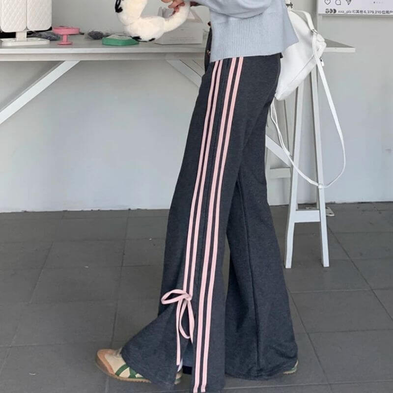 Casual wide training trousers with side ties-DESTINY