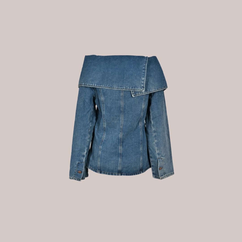 Stylish denim jacket with button details-DESTINY
