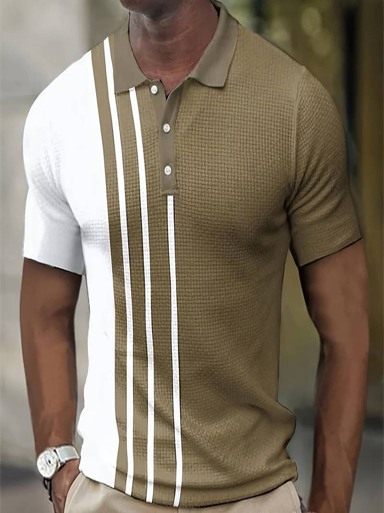 Noah waffle and stripe color block shirt-DESTINY