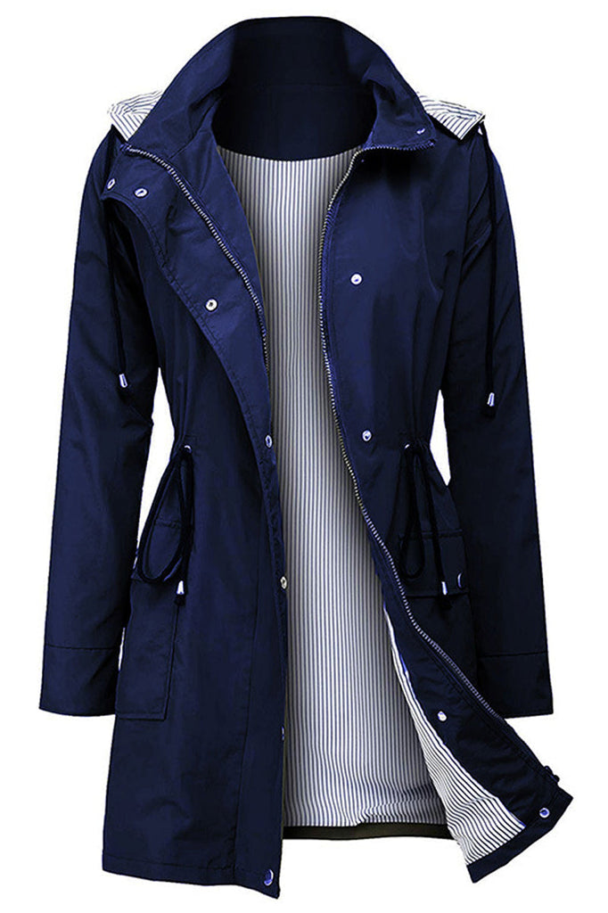 Striped rain jacket with hood-DESTINY