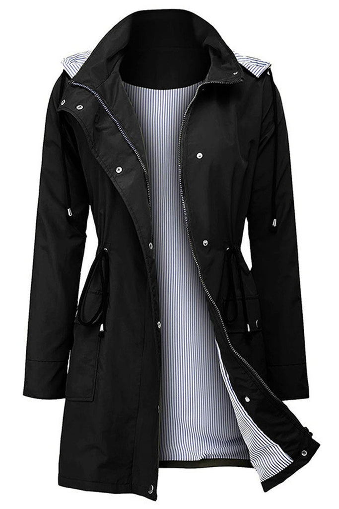 Striped rain jacket with hood-DESTINY