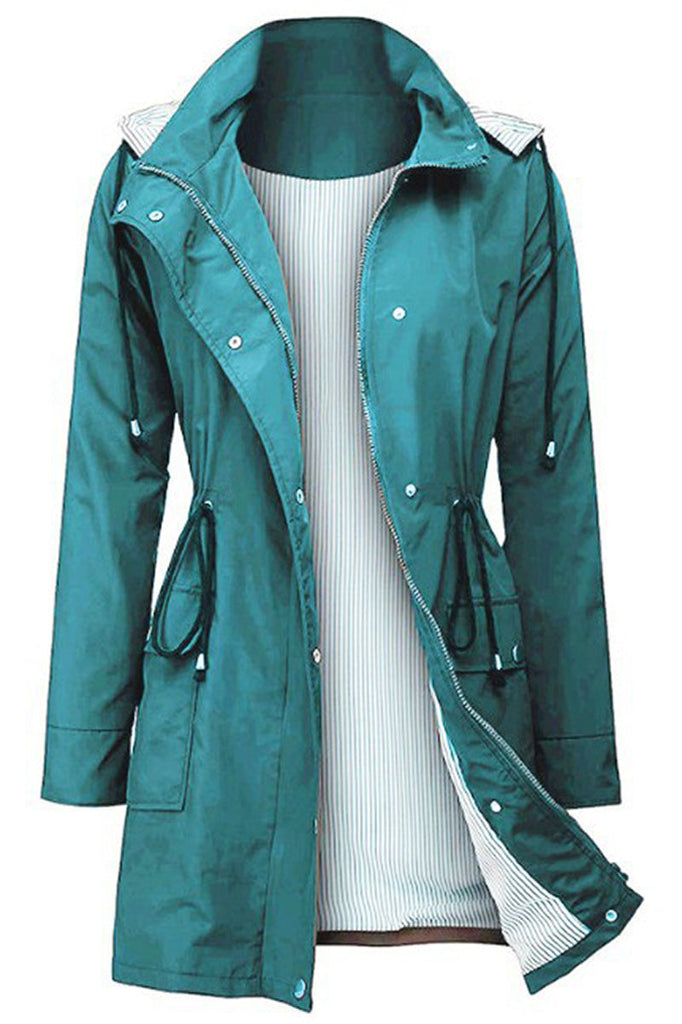 Striped rain jacket with hood-DESTINY