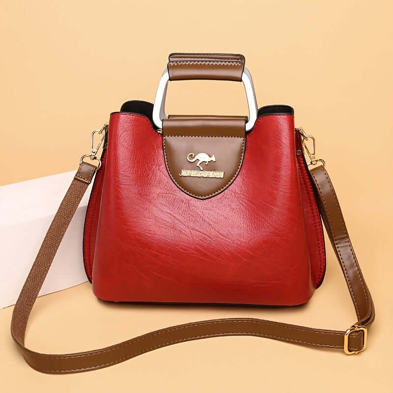 Ava - Elegant two-coloured leather bag-DESTINY