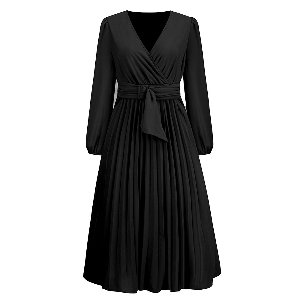 Ethereal - Pleated midi dress with belt-DESTINY