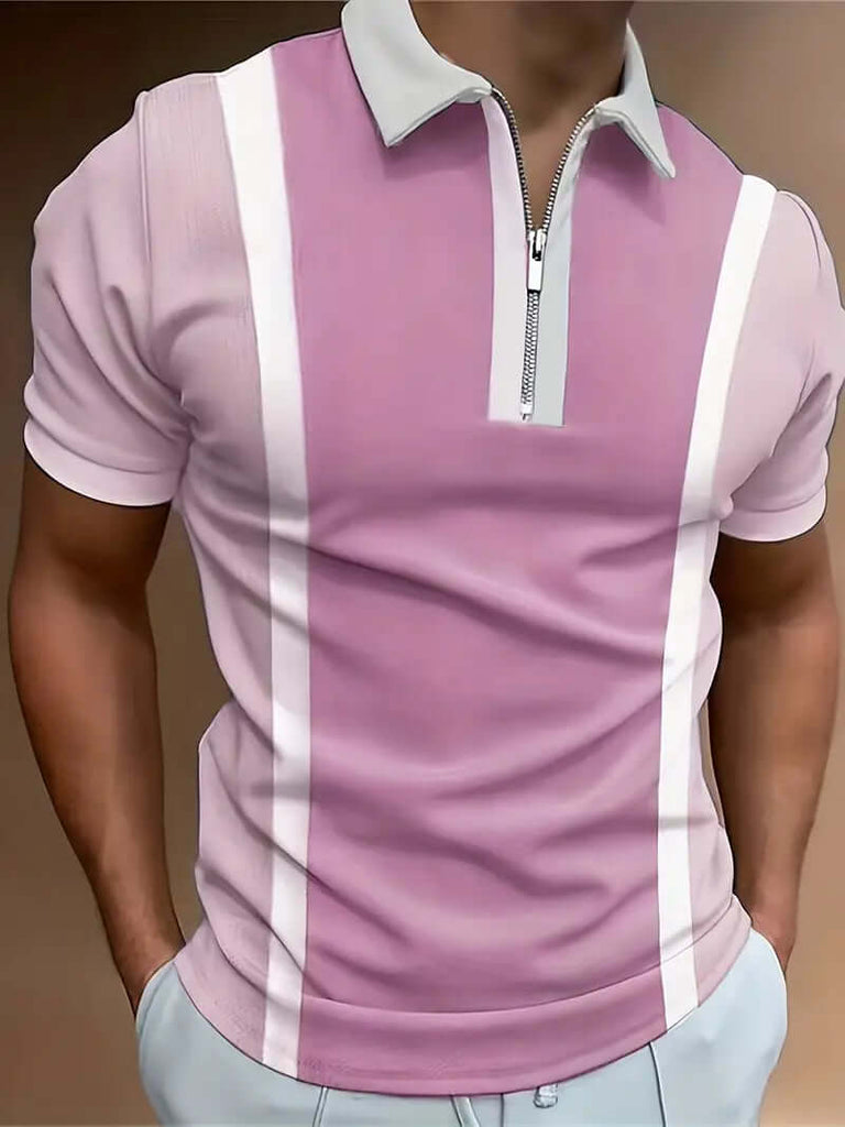 Ethan – casual short-sleeved shirt with stripe print-DESTINY