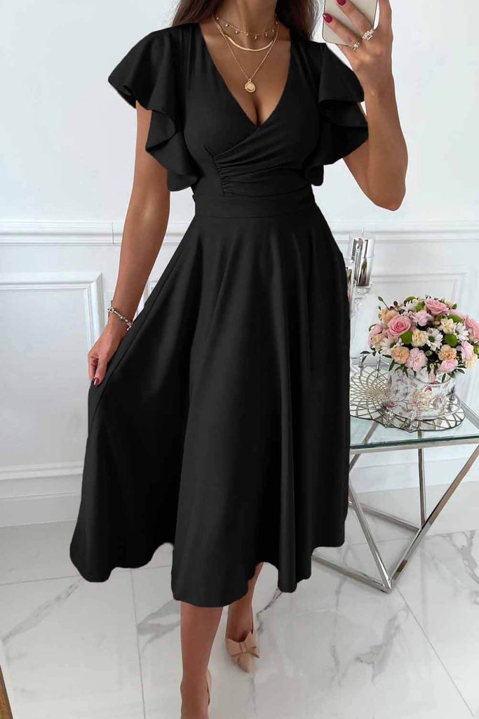 Jolene - Ladies casual dress Sexy V-neck loose dress-DESTINY