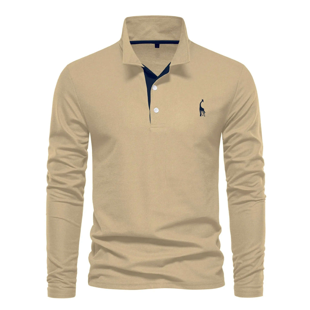 Long sleeve polo shirts for men-DESTINY