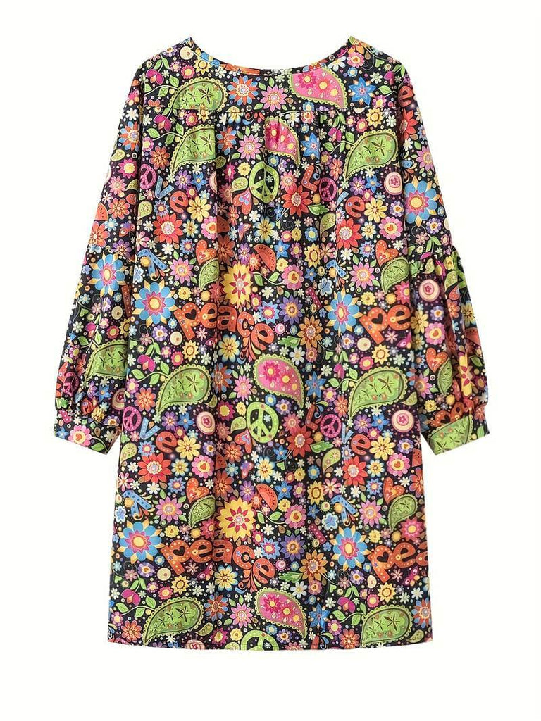 Gaila - Floral dress with V-neckline-DESTINY