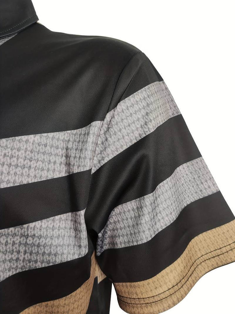 Daniel – casual 1/4 button shirt in vintage style-DESTINY