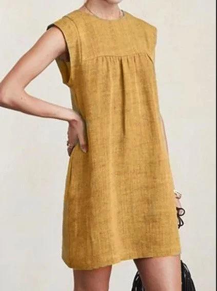 Casual Sleeveless A-Line Mini Dress-DESTINY