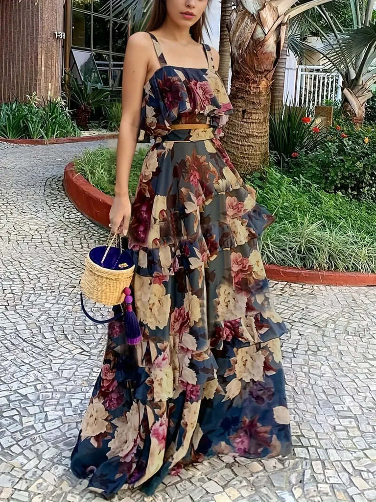 Washed tank top and layered skirt outfit-DESTINY