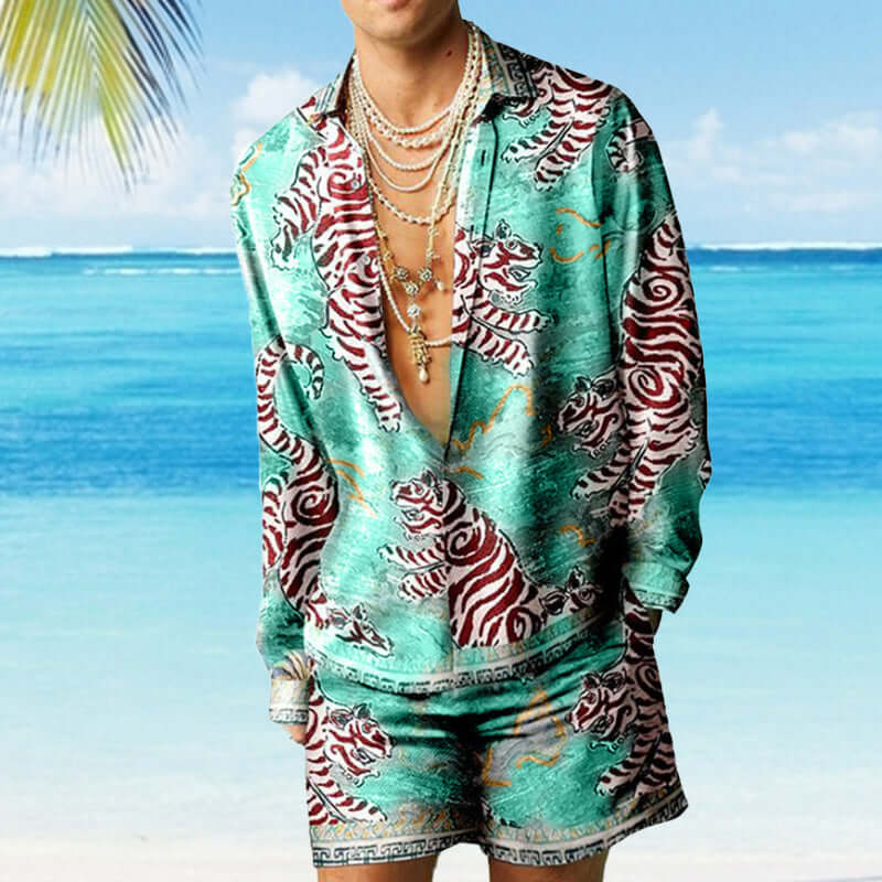 MEN'S SHIRT SHORTS SUIT 26623355YM-DESTINY