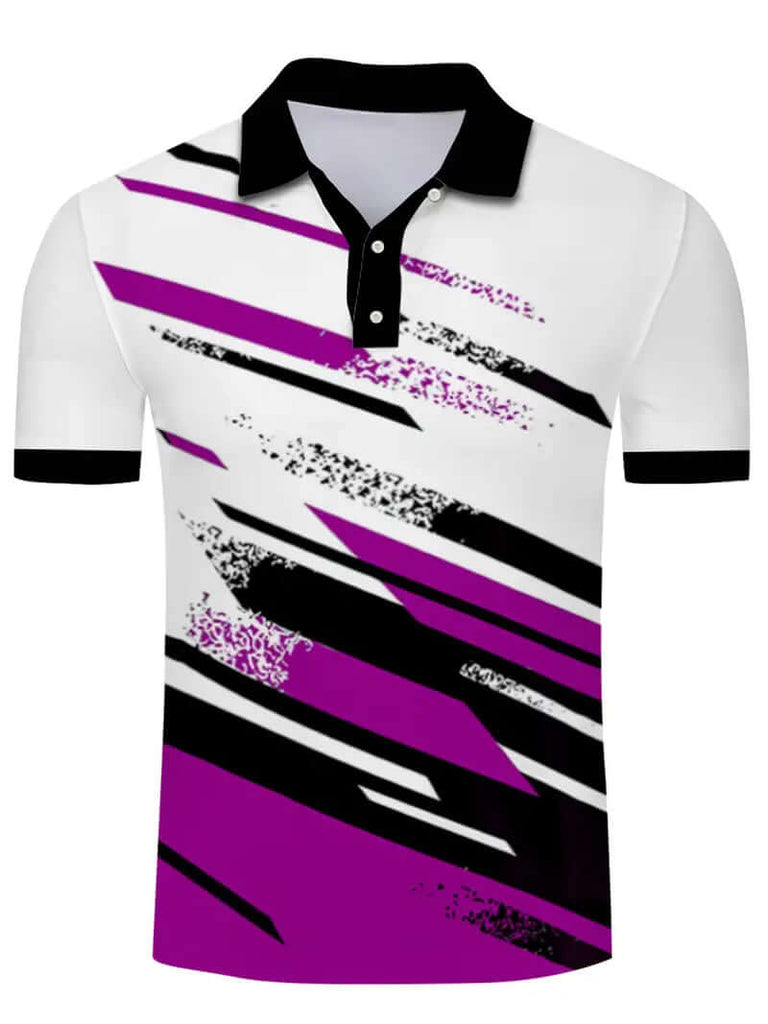 Calvin - casual stripe print short sleeve t shirt-DESTINY