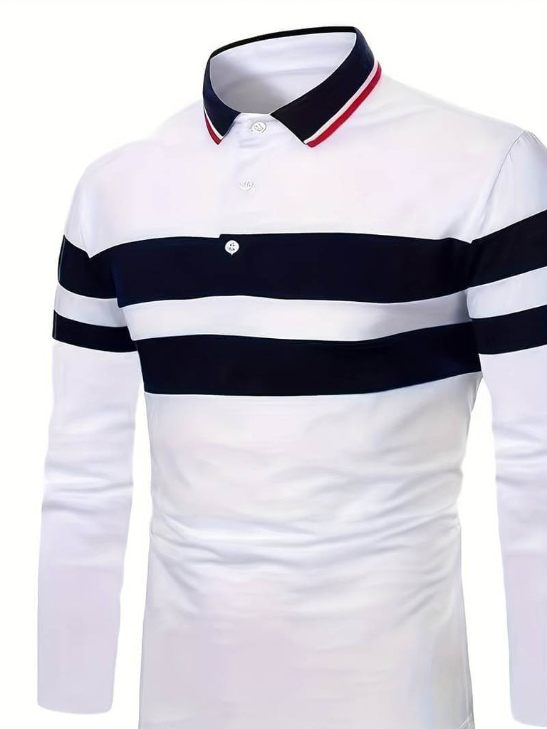 Christopher – casual color block long sleeve shirt-DESTINY