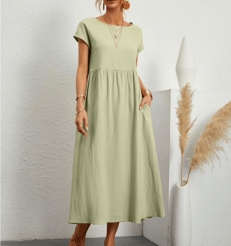Solena - Casual, loose summer dress with pockets-DESTINY