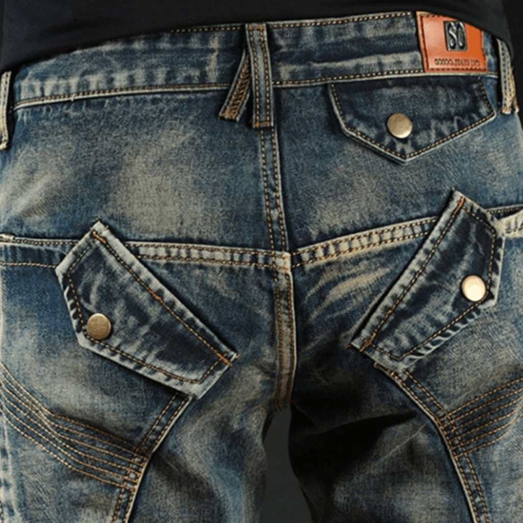 Classic Patched Denim Jeans-DESTINY