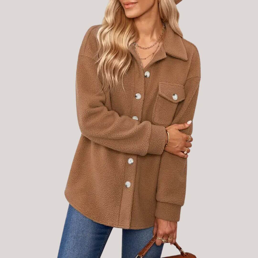 Plush jacket with lapel collar-DESTINY