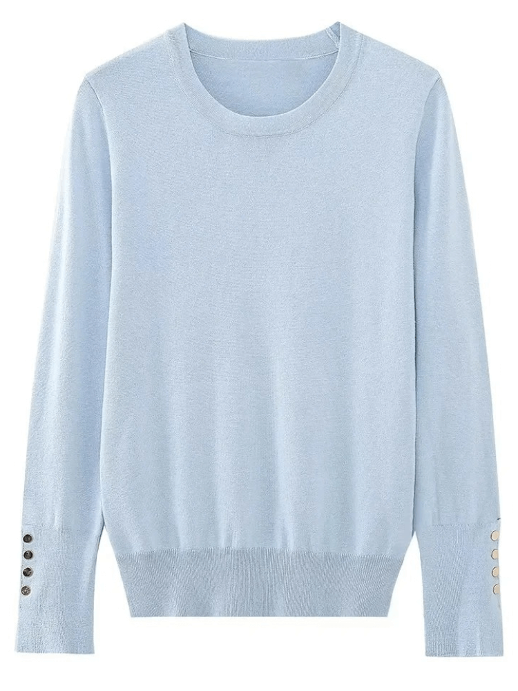 Fashionable Women's Sweater With Button Detail-DESTINY