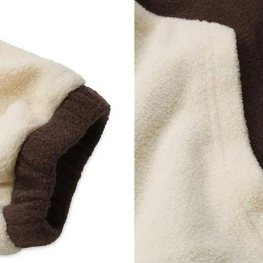 Leah - Hooded fleece jacket with patchwork design-DESTINY