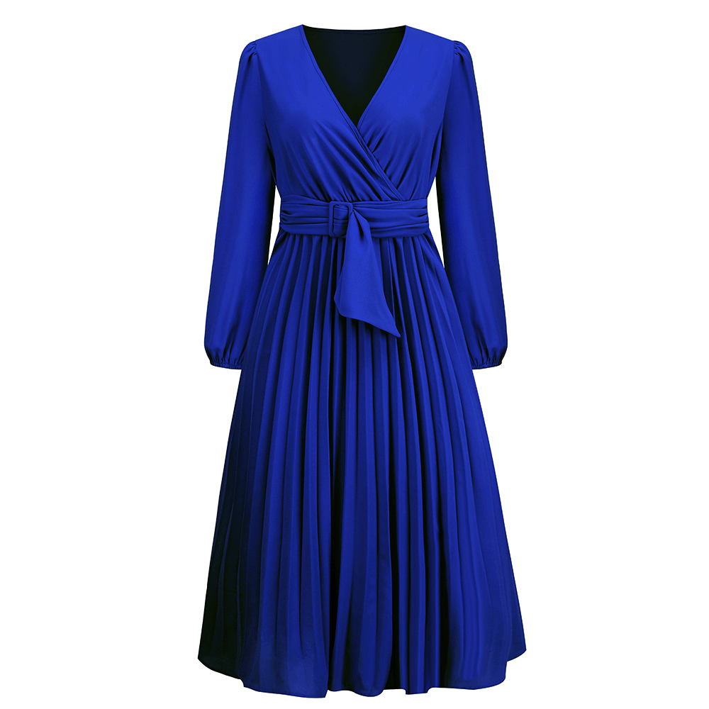 Ethereal - Pleated midi dress with belt-DESTINY