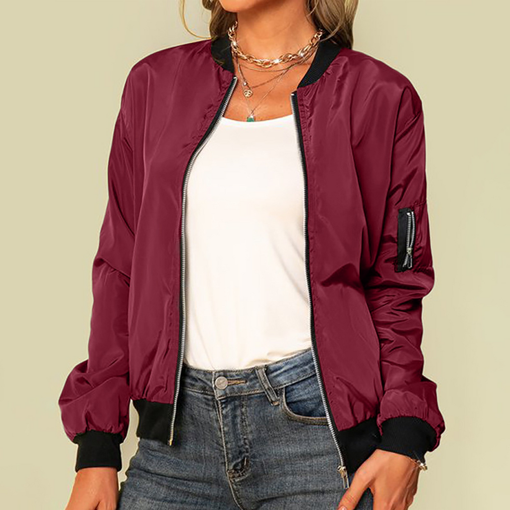 Lightweight bomber jacket with zip - Comfortable and versatile - Perfect for chilly days-DESTINY